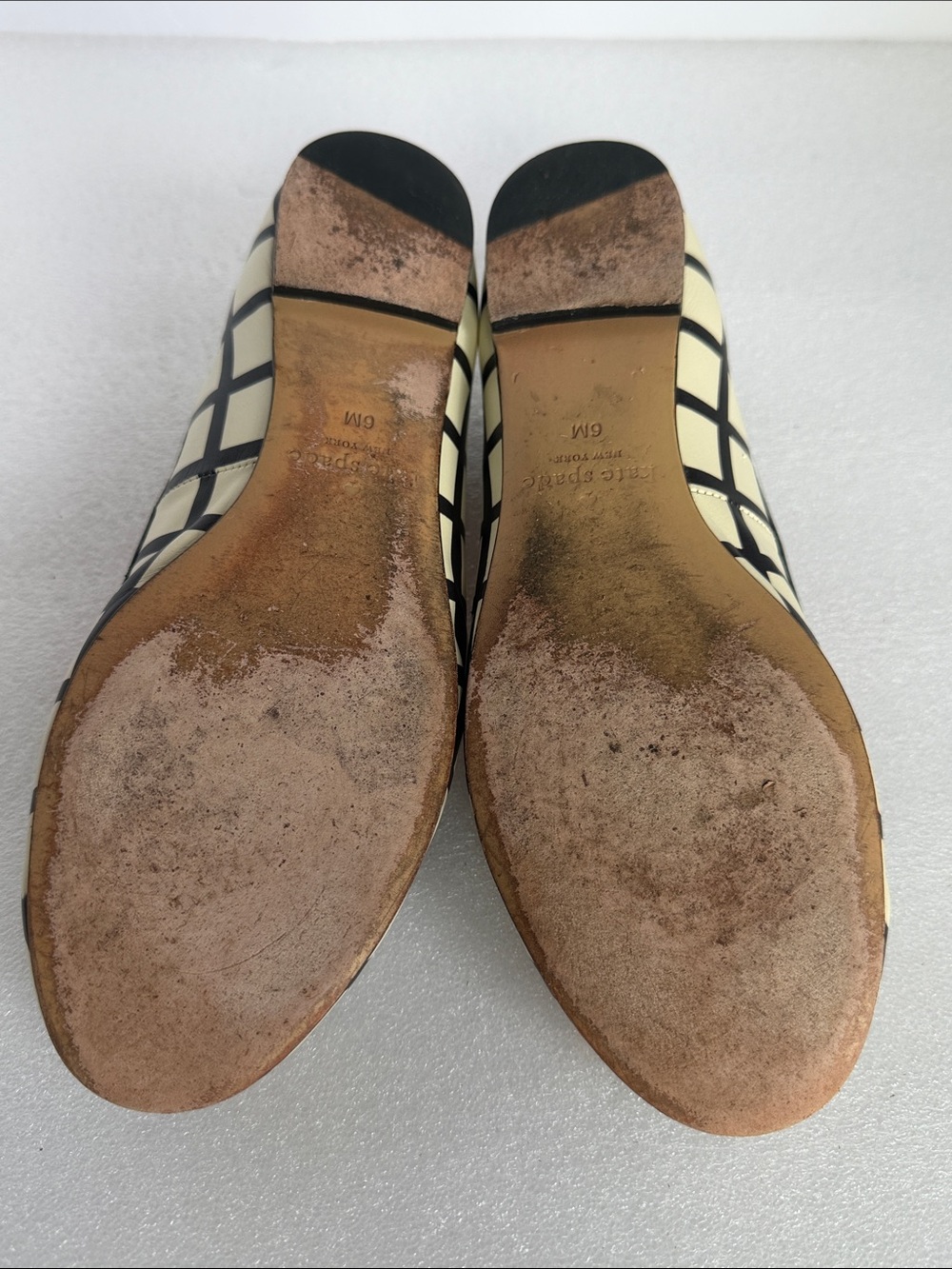 KATE SPADE New York Willa Bow Ballet Flats Ivory Black Leather Size 6 Women’s - Picture 11 of 13